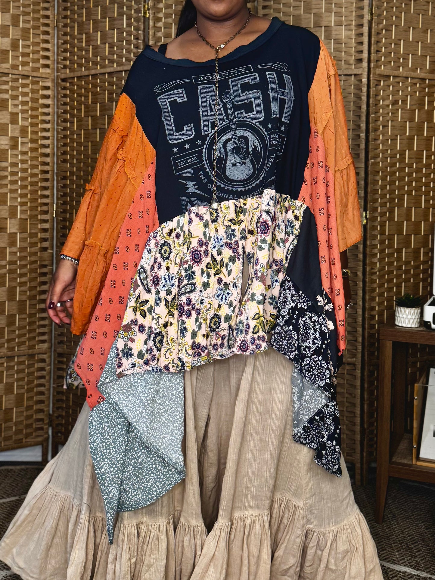 Small-4XL Johnny Cash Kaftan Poncho