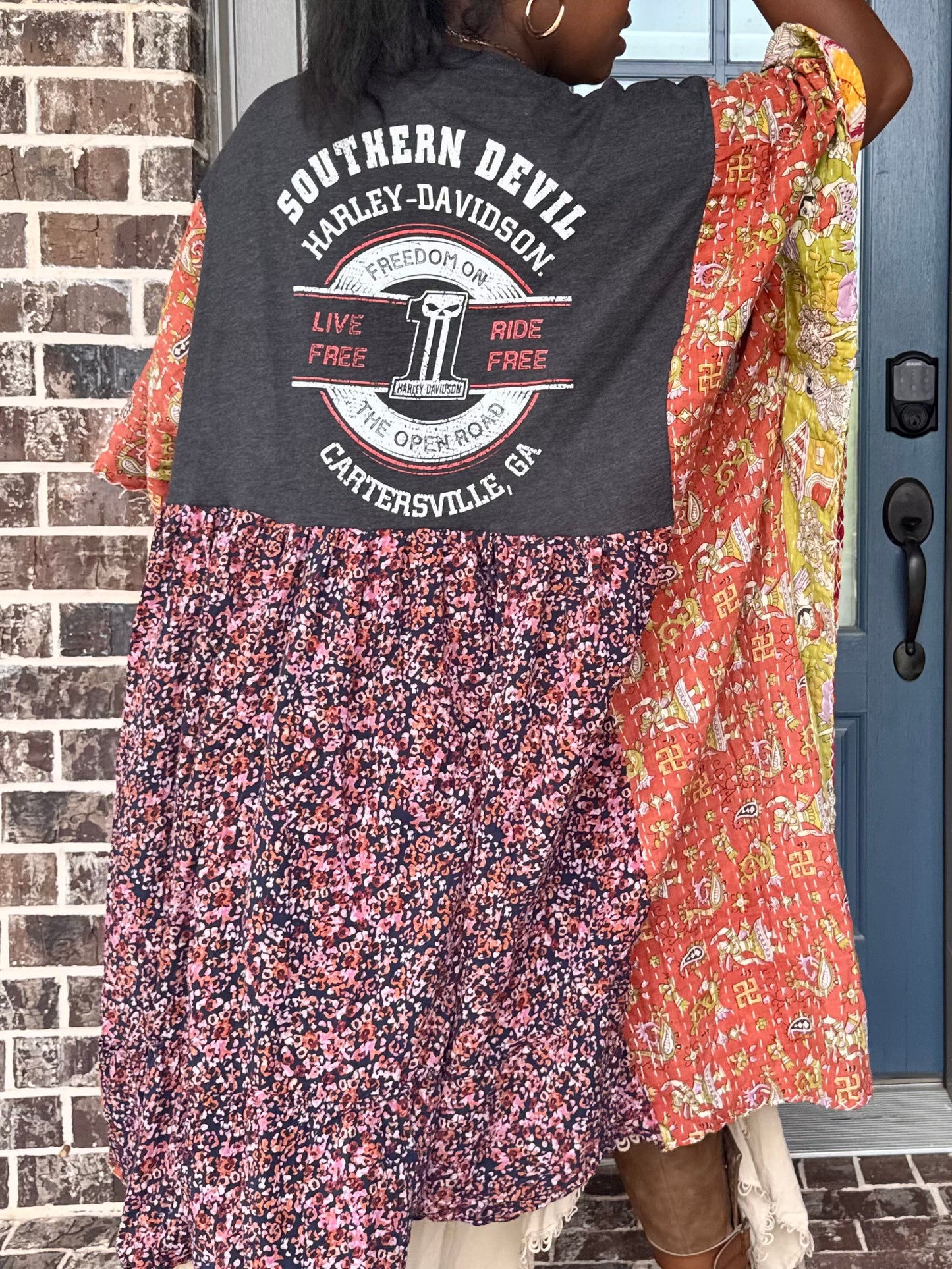 Extra Large-4XL Harley Davidson Kaftan Maxi Tee