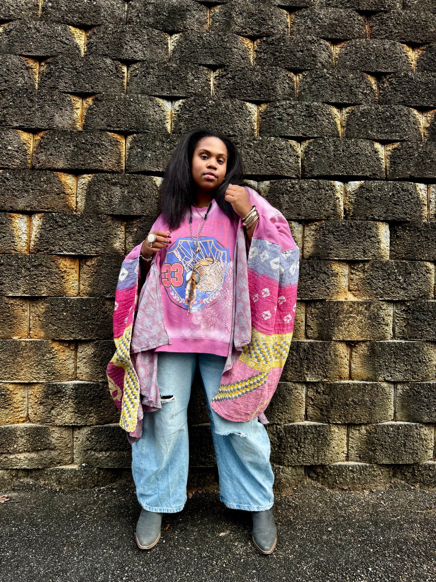 Large-4XL Patched Gal University Luxury Hoodie