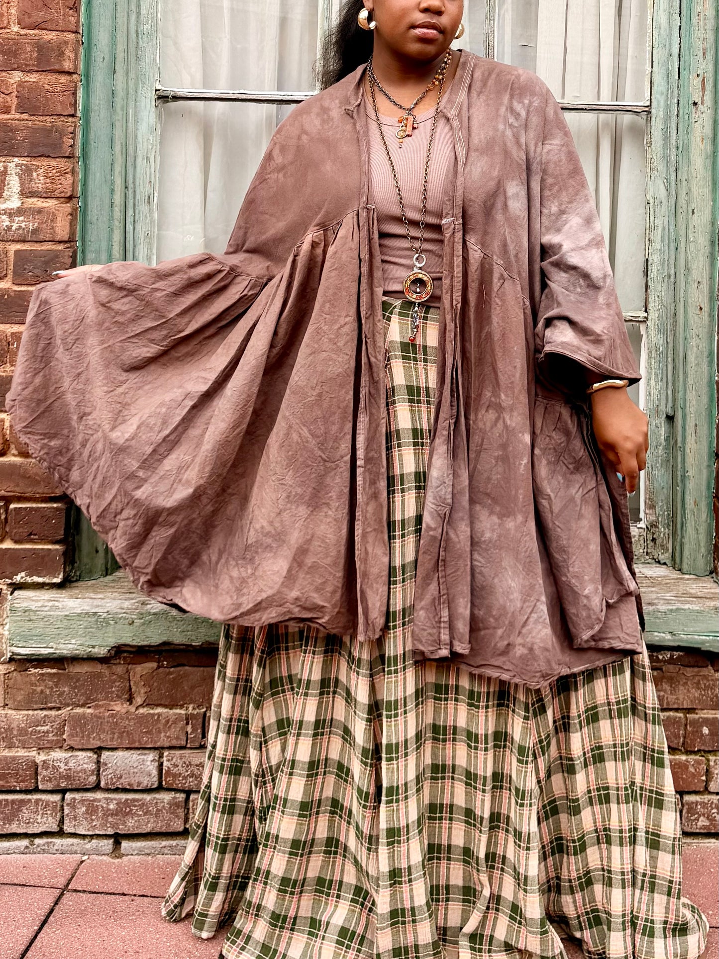 Small-3XL Faded Brown Duster