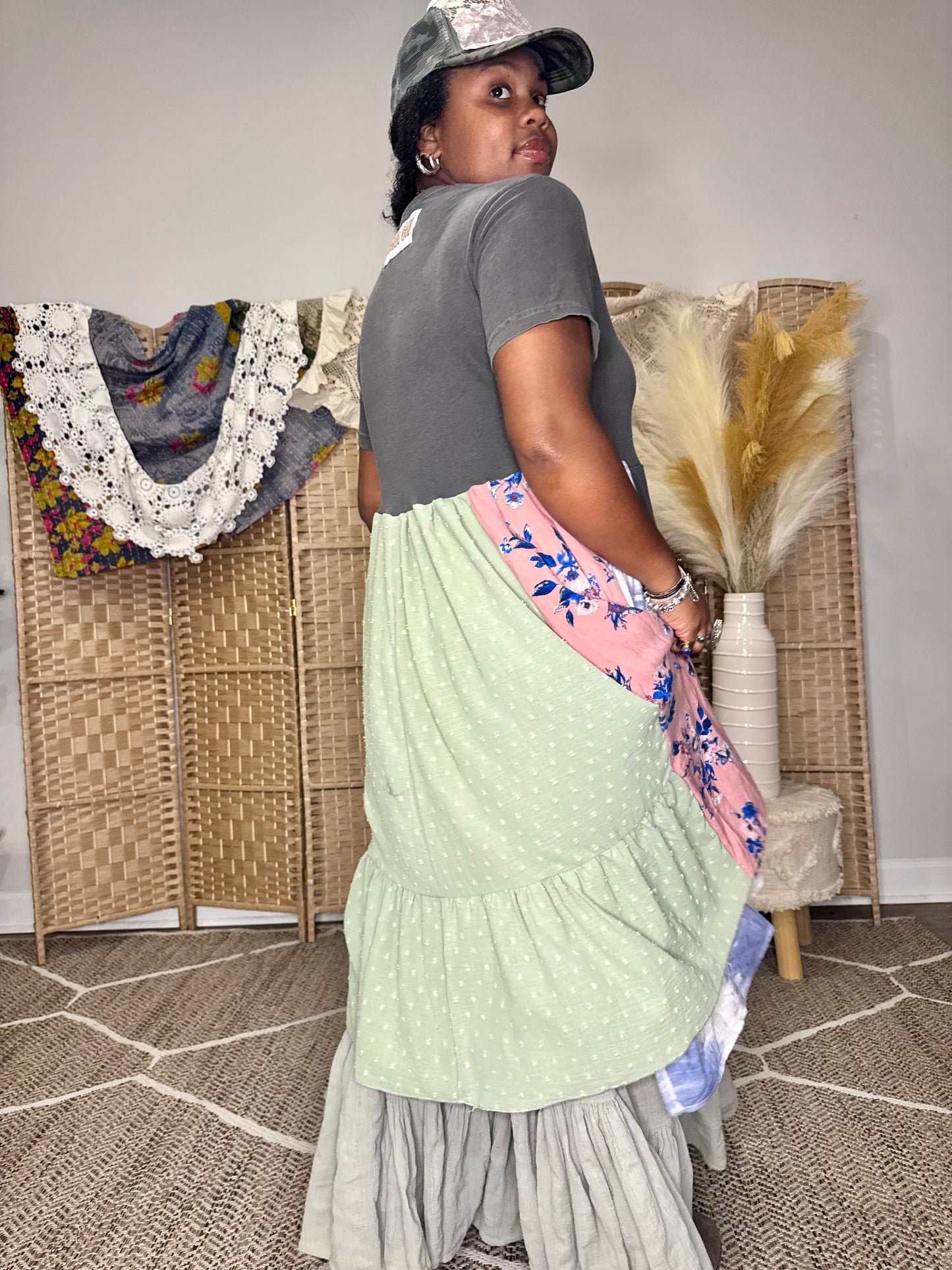 XXS-Large Solid Grey Maxi Tee