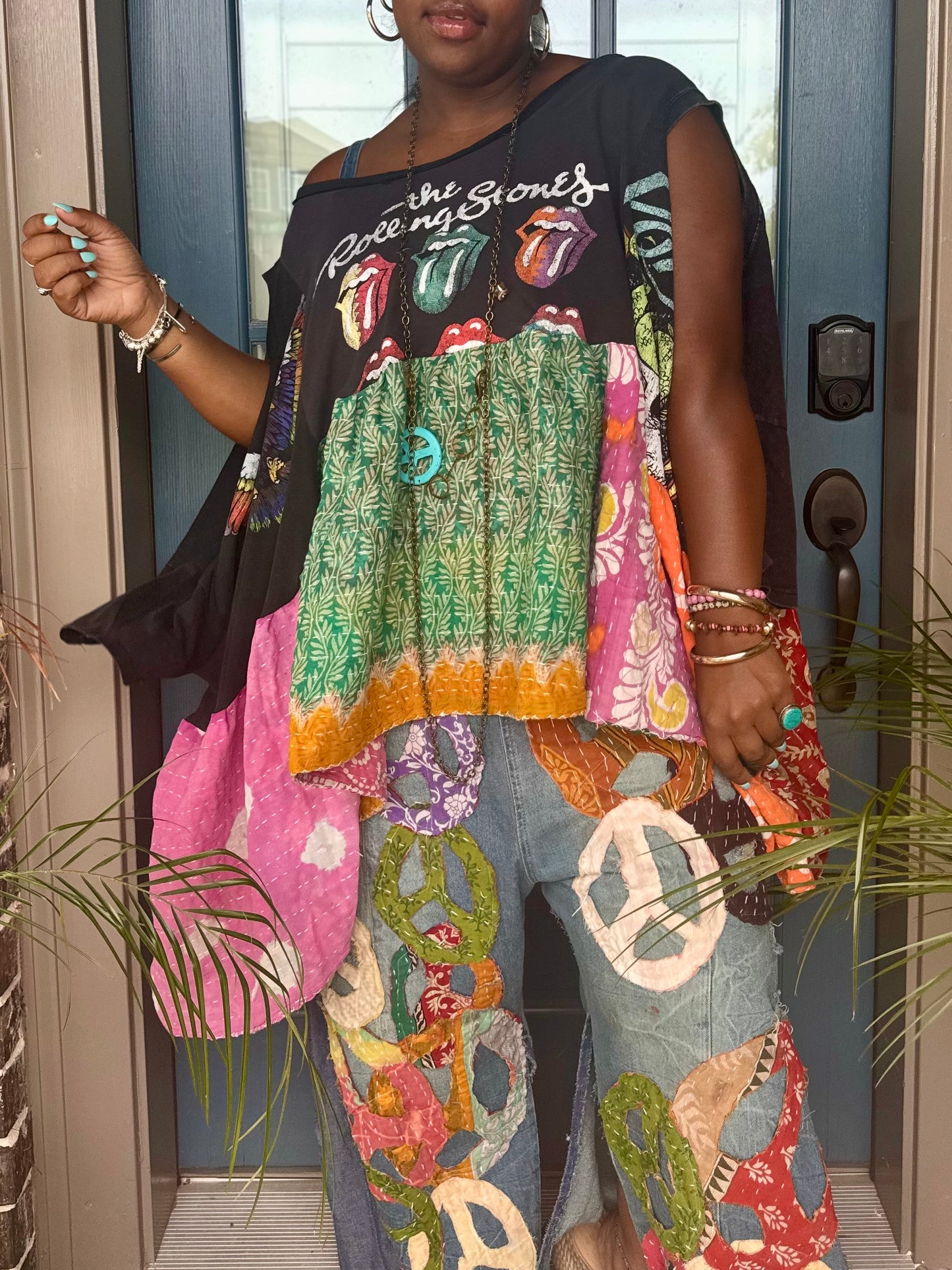 Small- 3XL Rolling Stones/Poison/ Freebird Trio Poncho