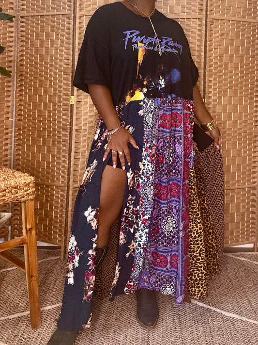 Large-3XL Purple Rain Maxi Tee