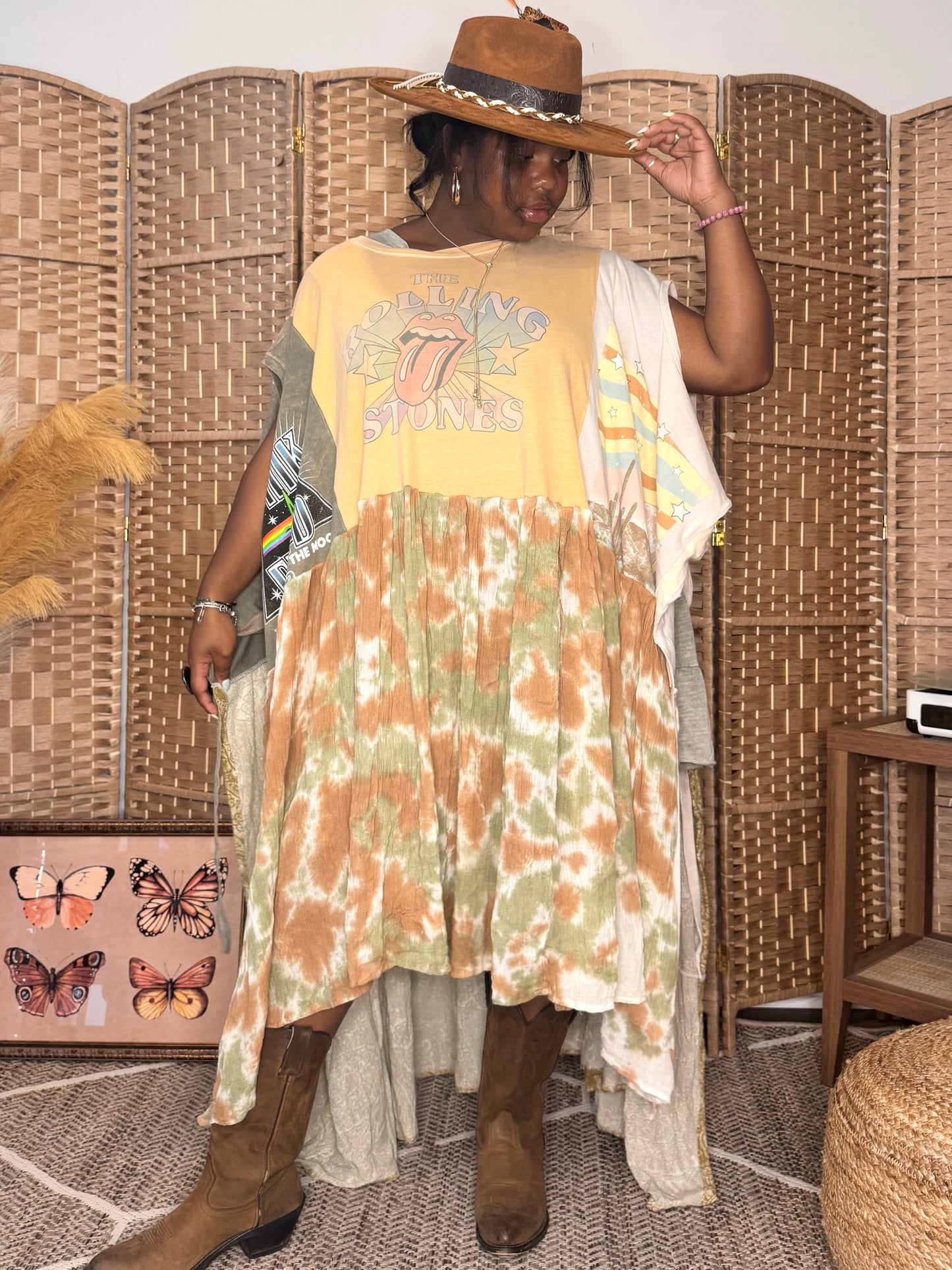 Medium-4XL Rolling Stones, Pink Floyd, The Valley Trio Dress