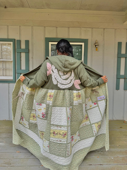 Large- 3XL Upcycled Rose Duster