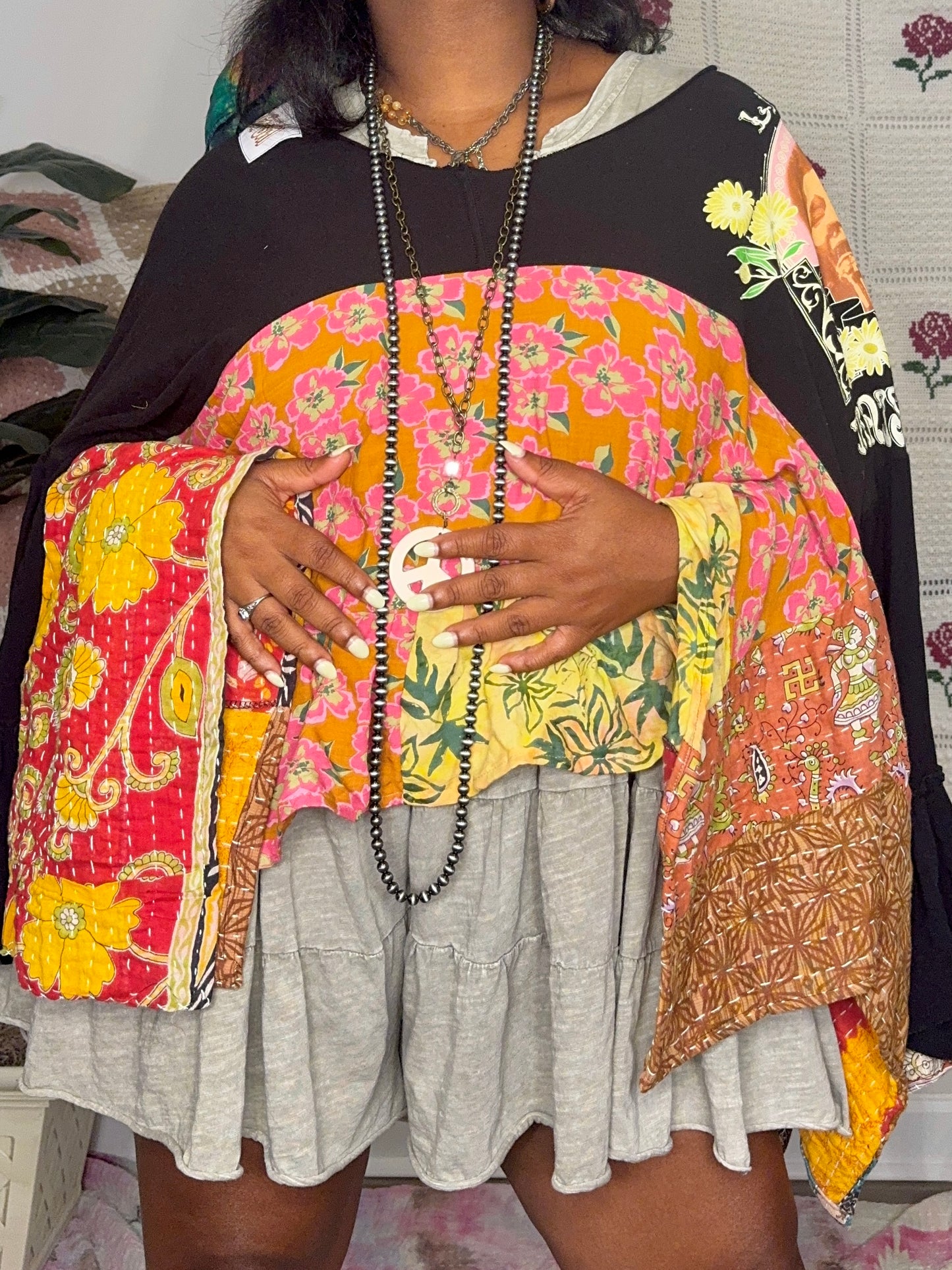 Small-2XL Janis Joplin Kaftan Poncho