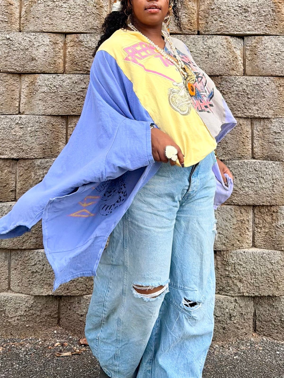 Extra Small- Extra Large Def Leppard/ Indie Rock Poncho Tee