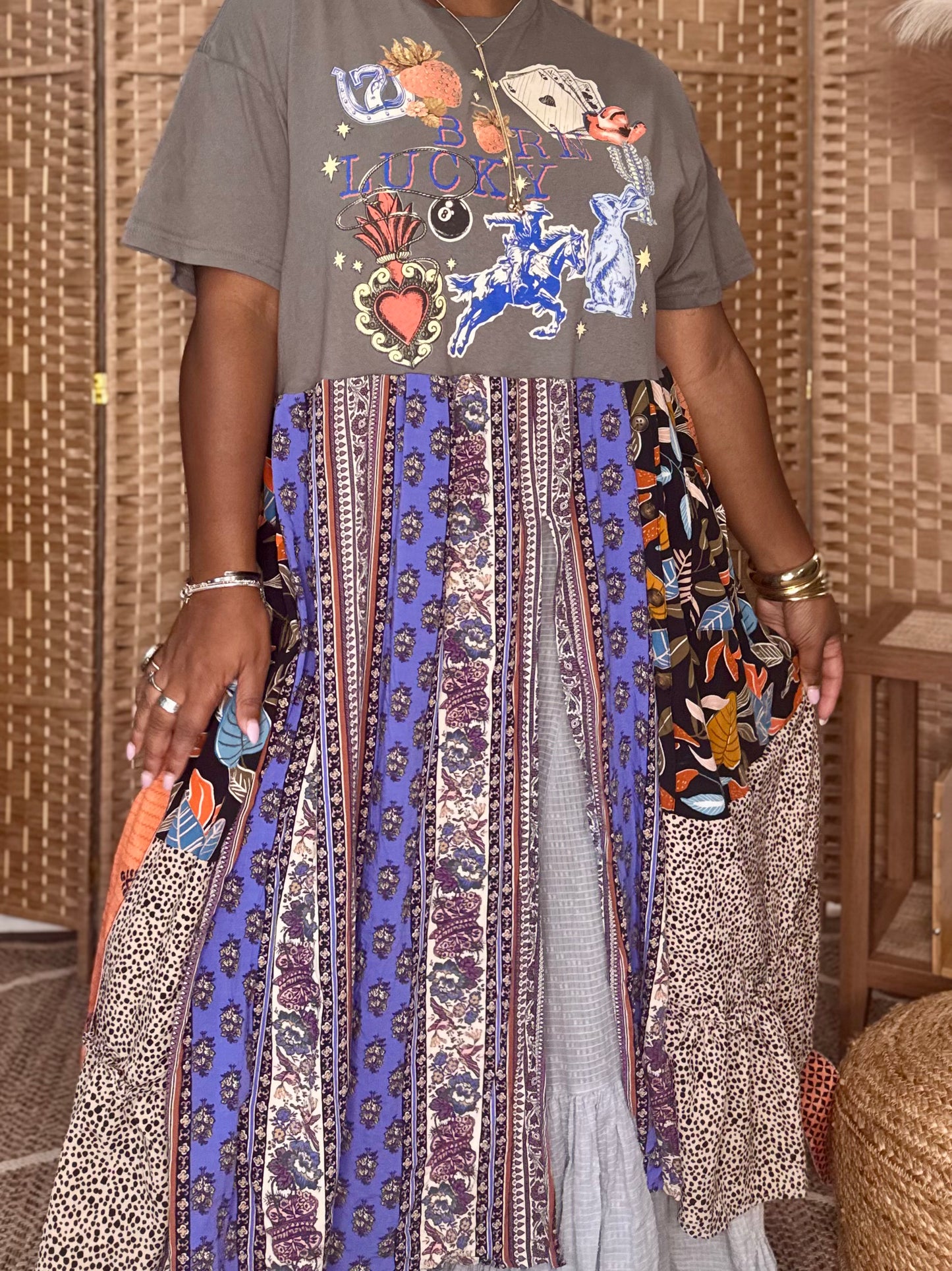 XXS-Large Born Lucky Maxi Tee