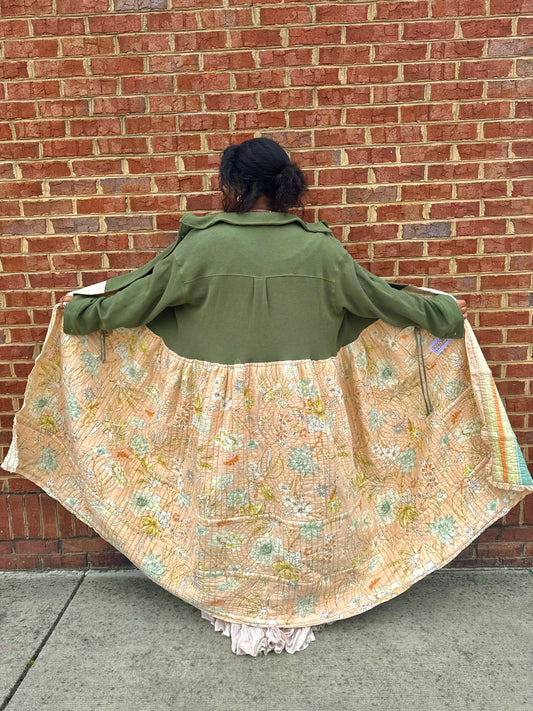 Large- 3XL Upcycled Quilted Duster