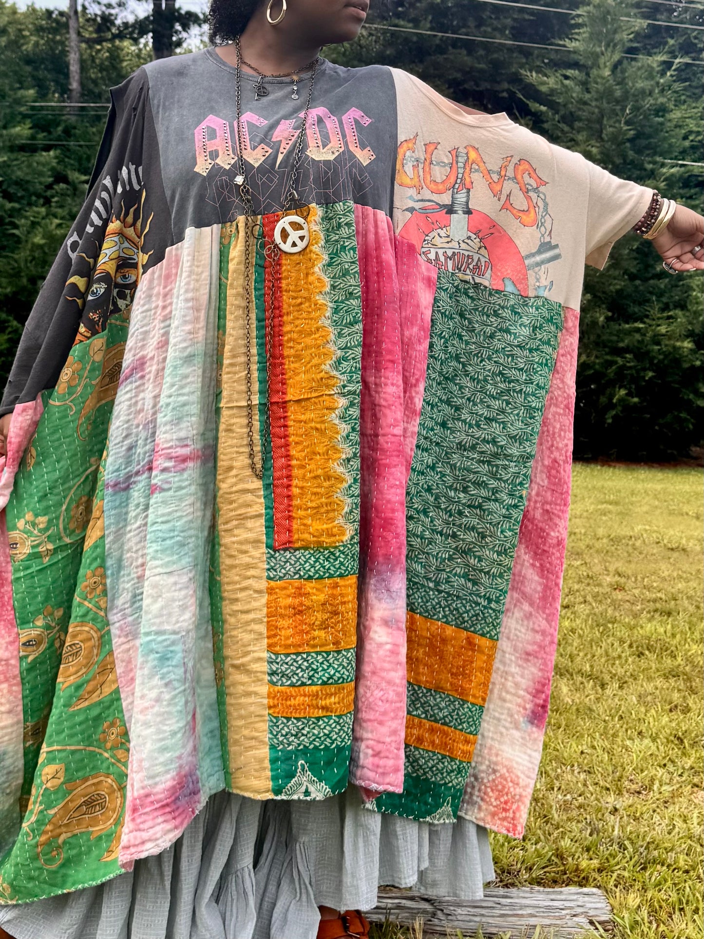 Large-6XL ACDC/Guns N Roses/ Sublime Trio Dress