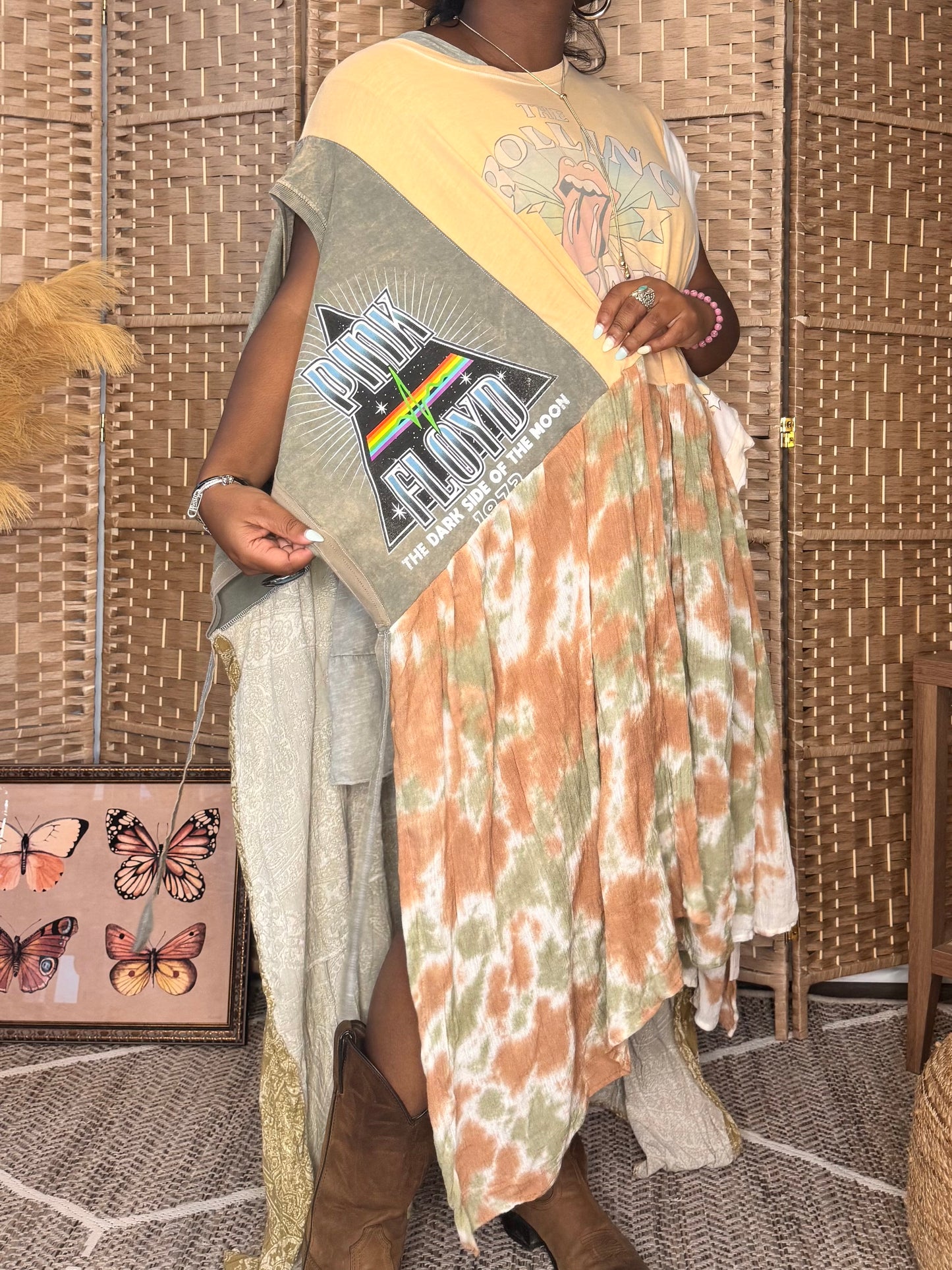 Medium-4XL Rolling Stones, Pink Floyd, The Valley Trio Dress