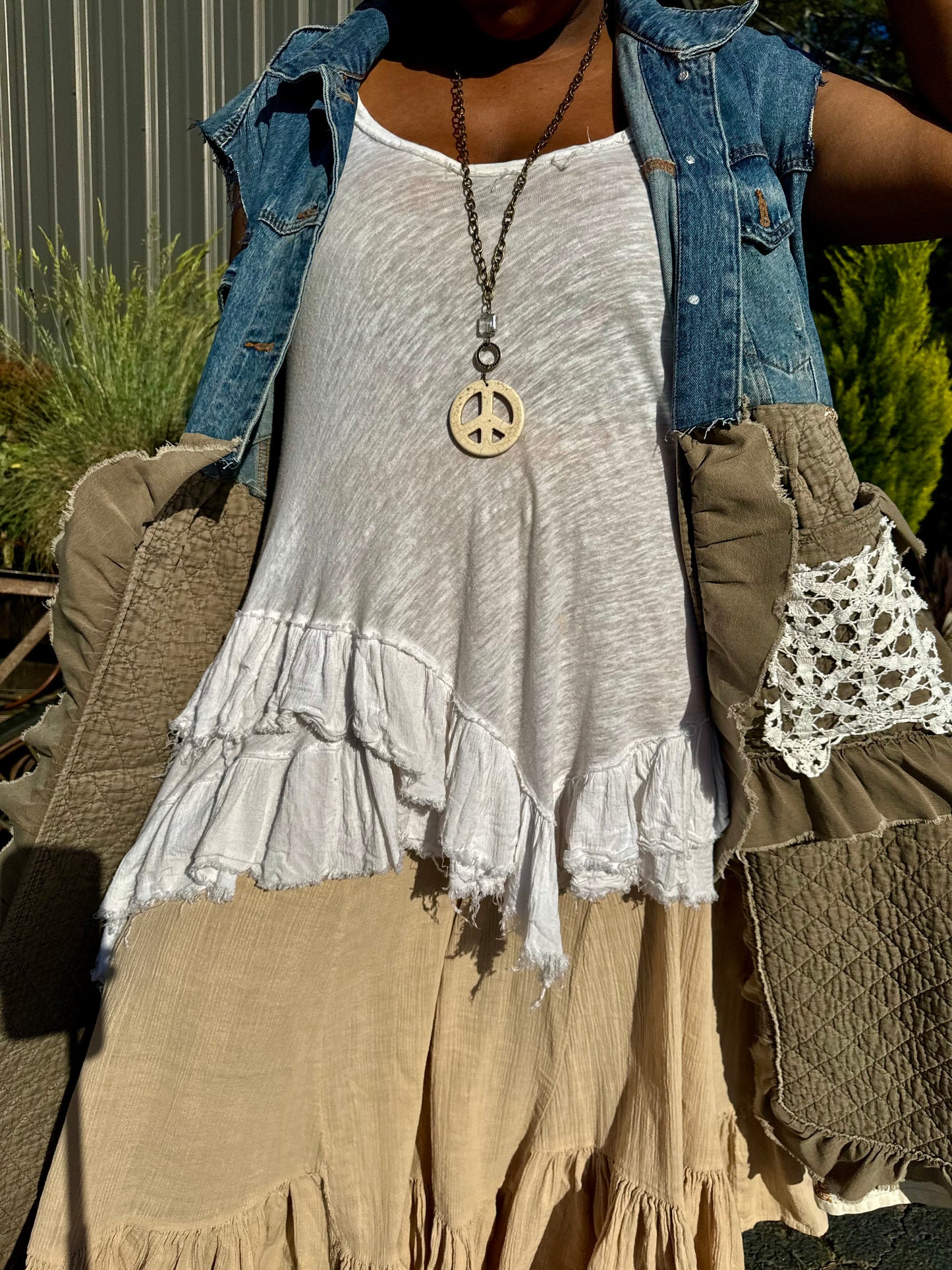 Extra Large-3XL Quilted Denim Duster