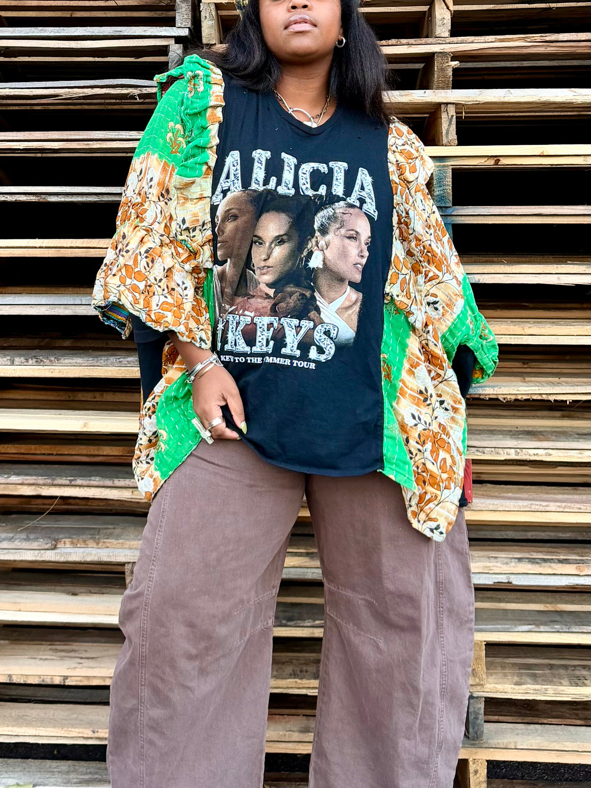 XXS-Extra Large Alicia Keys Ruffle Tee