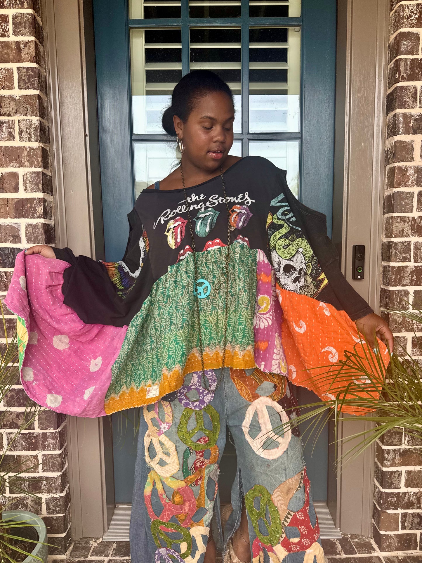 Small- 3XL Rolling Stones/Poison/ Freebird Trio Poncho