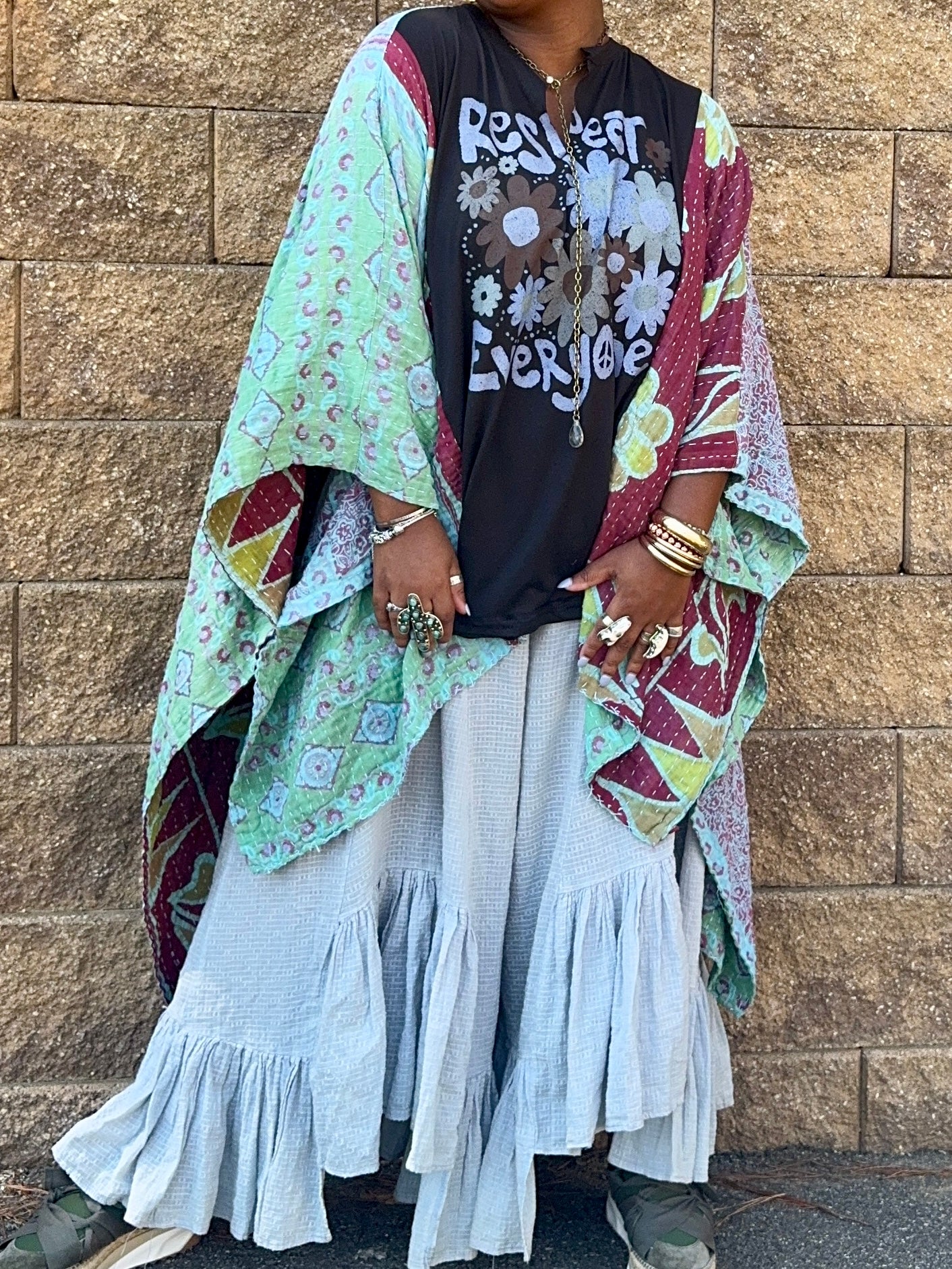 Small-4XL Respect Yourself Kimono Tee