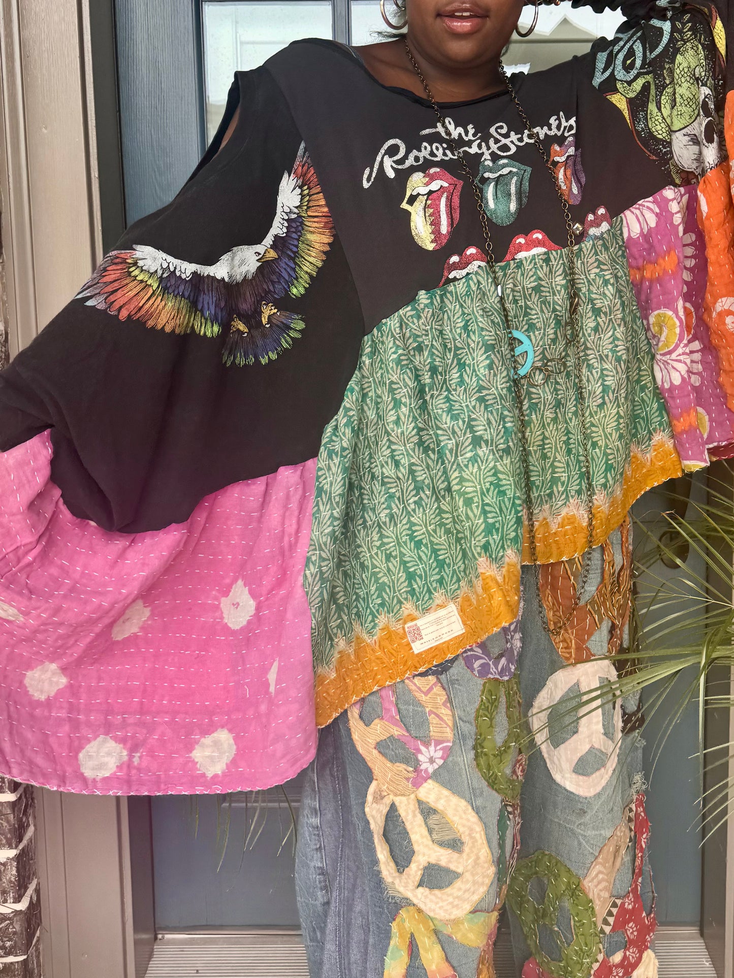 Small- 3XL Rolling Stones/Poison/ Freebird Trio Poncho