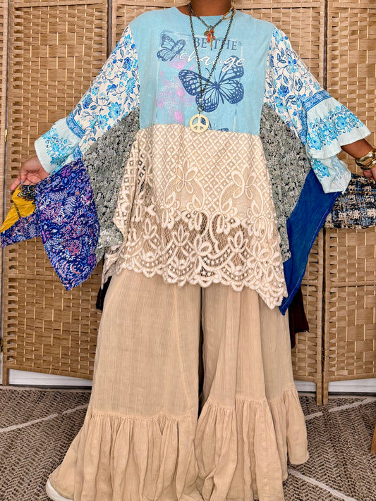 Small-2XL Be The Change Kaftan Poncho