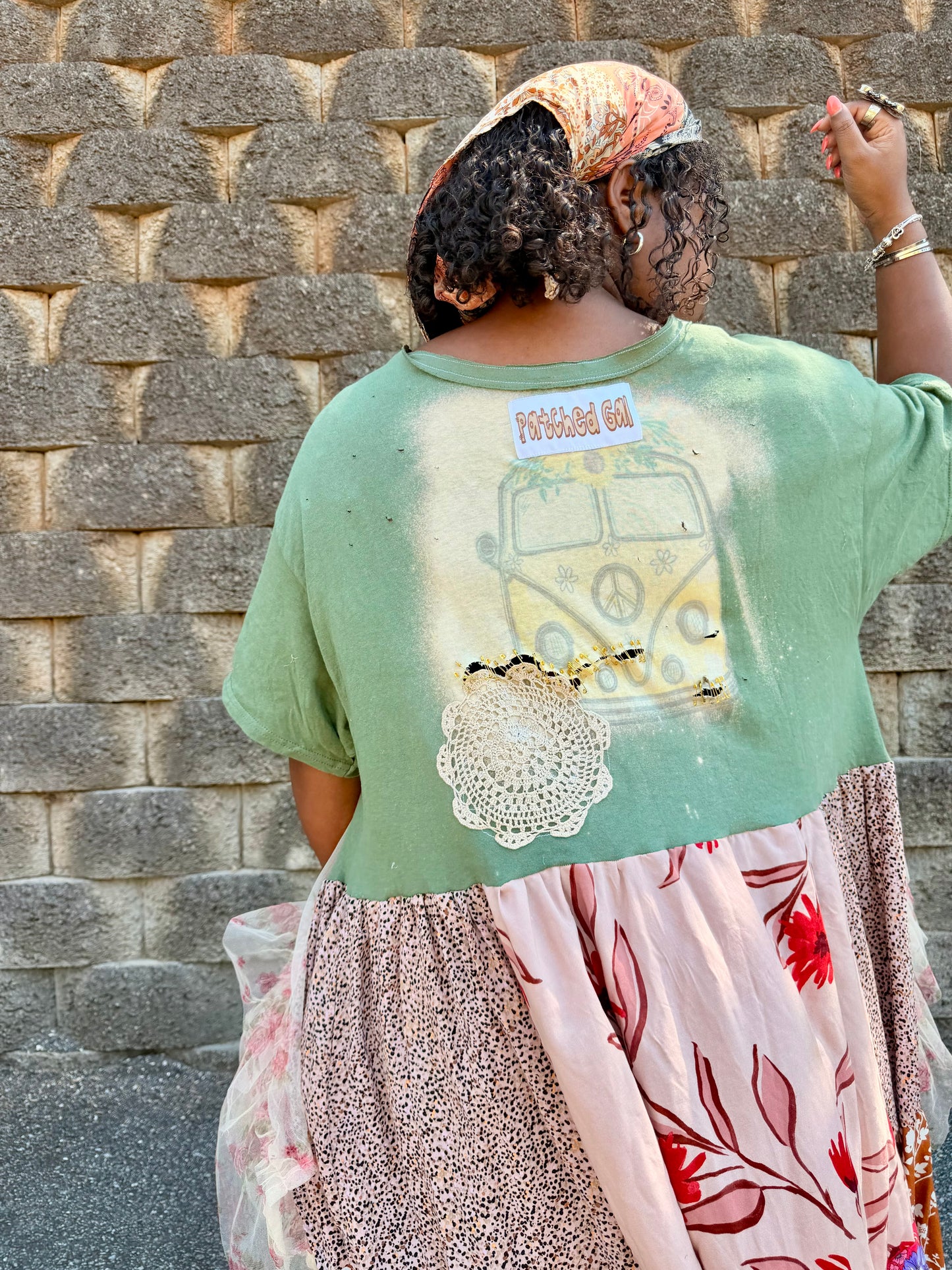 Small-2XL Hippie Bus High Low Swing Tee