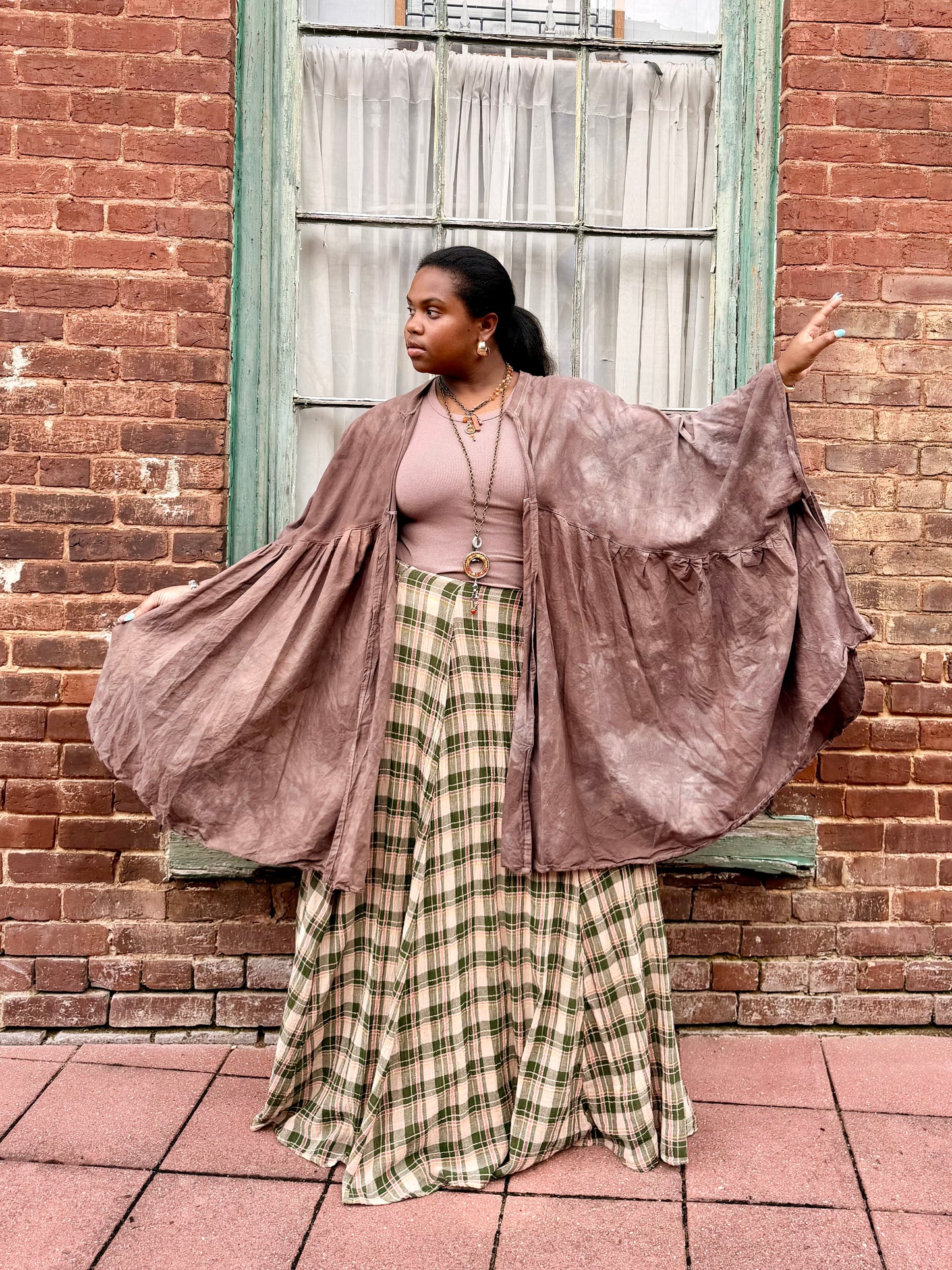 Small-3XL Faded Brown Duster