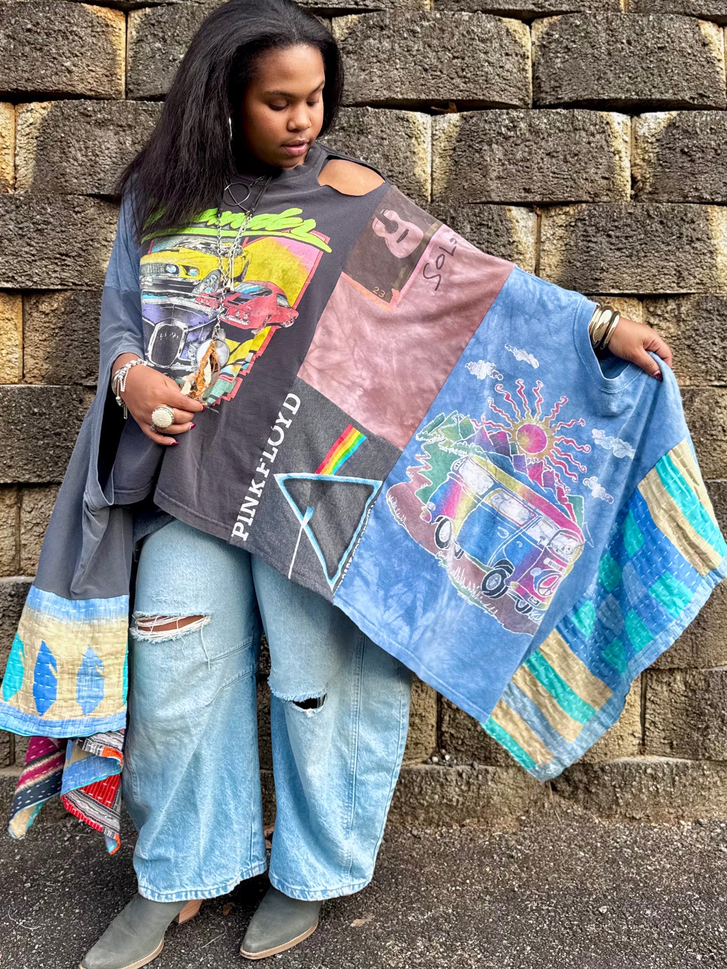 Large-5XL Thunderbird/ Grateful Dead/ Hippie Bus Trio Tee