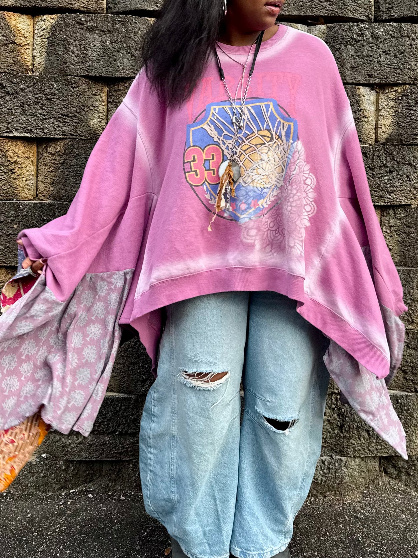 Large-4XL Patched Gal University Luxury Hoodie