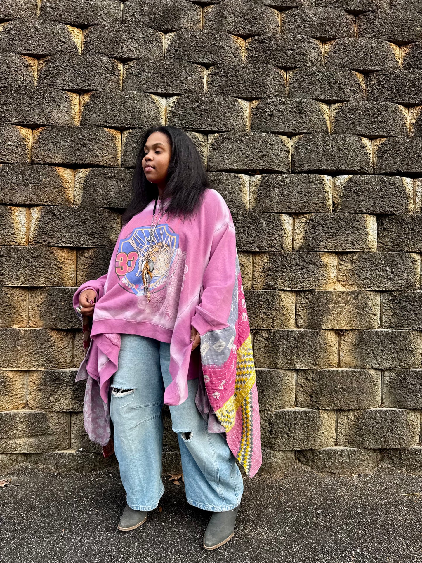 Large-4XL Patched Gal University Luxury Hoodie