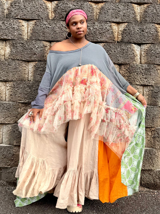 2XL-5XL Stay Groovy High Low Swing Tee