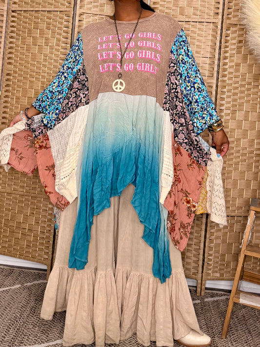 Small-2XL Let's Go Girls Kaftan Poncho