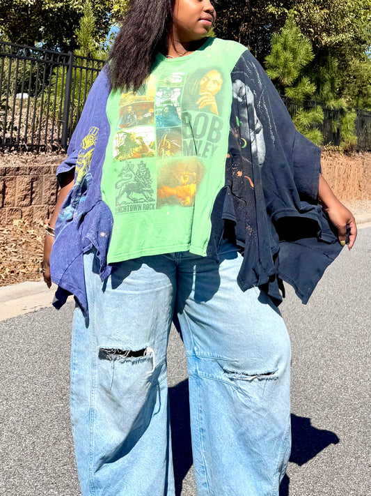 Small-2XL Bob Marley Poncho Tee