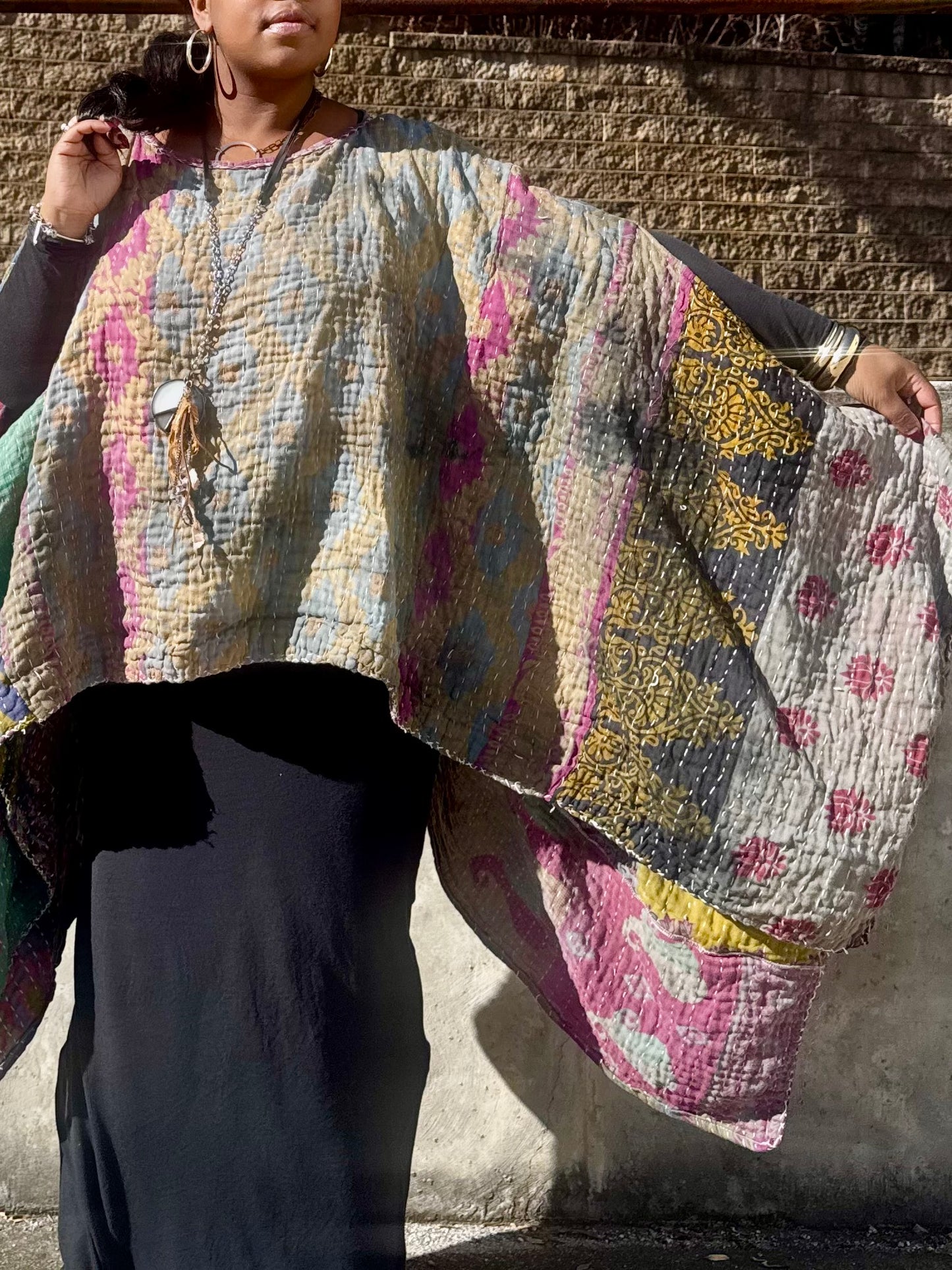 Small-5XL Kantha Trio Tee