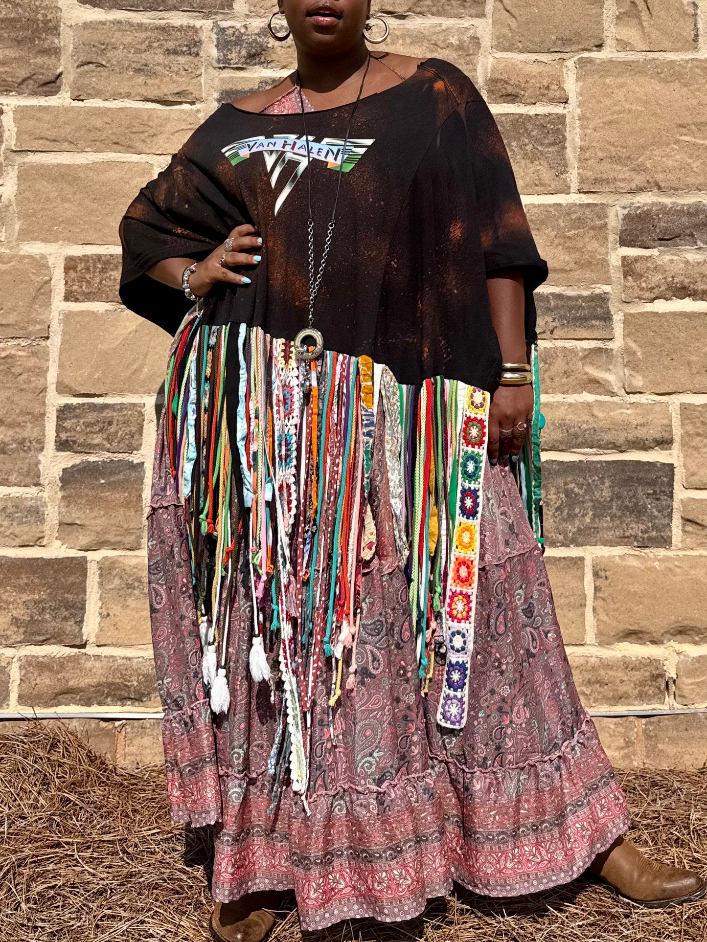 Medium-4XL Van Halen Fringe Poncho