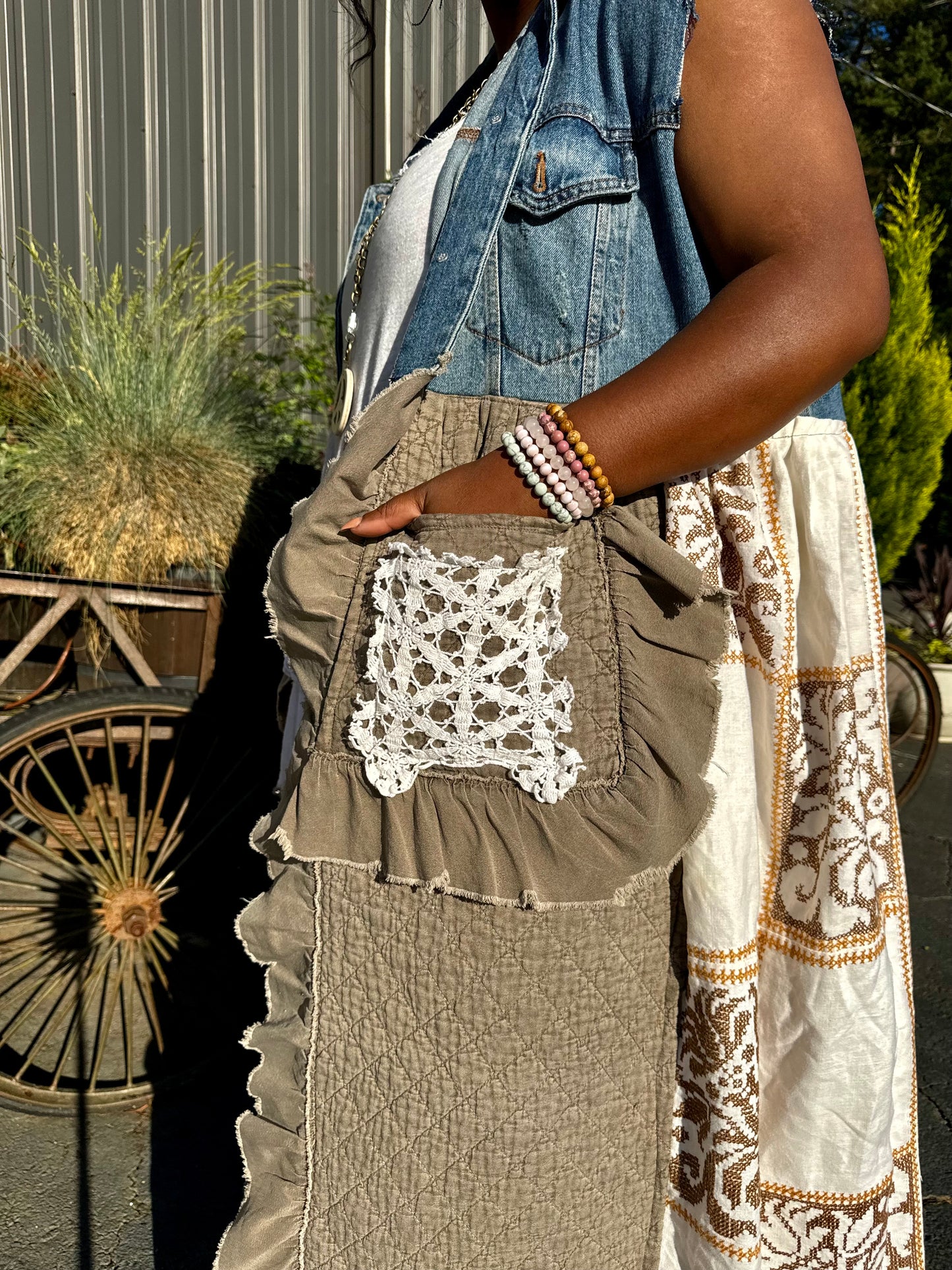 Extra Large-3XL Quilted Denim Duster