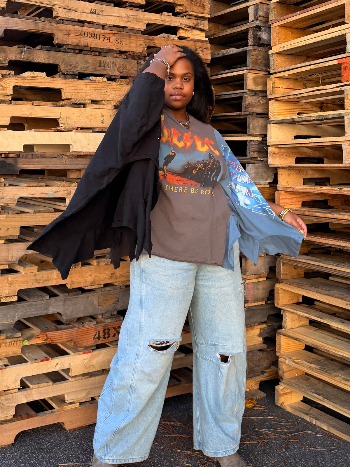 Extra Small-Extra Large ACDC/Styx/Pink Floyd Poncho Tee