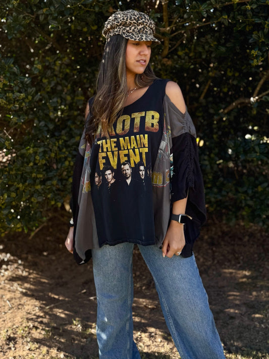 Extra Small-Extra Large NKOTB Cold Shoulder Graphic Tee