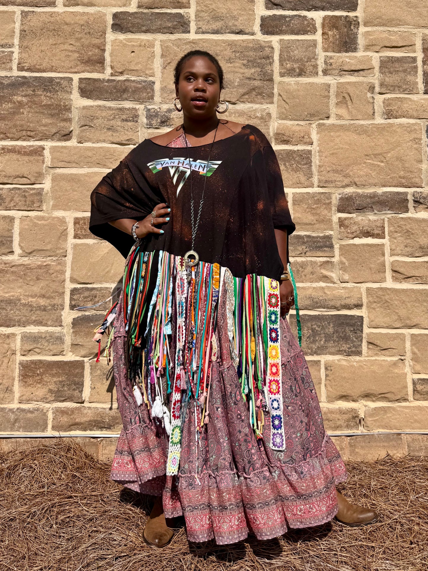 Medium-4XL Van Halen Fringe Poncho