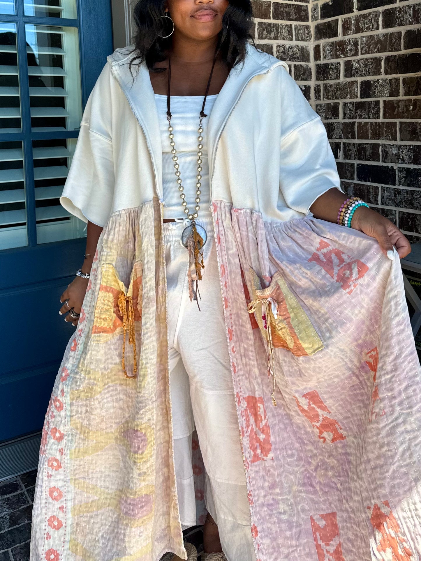 Medium-3XL Upcycled Blanket Duster