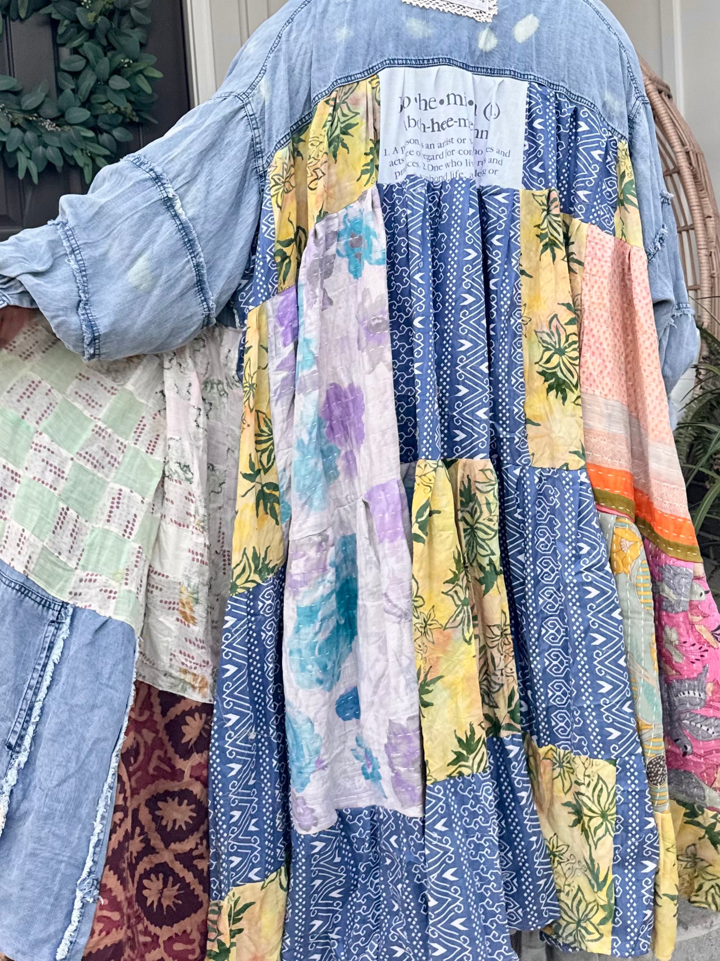 Medium-3XL Bohemian Denim Duster
