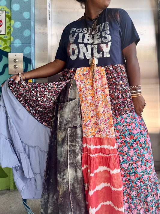 XXS-Extra Large Positive Vibes Only Maxi Tee