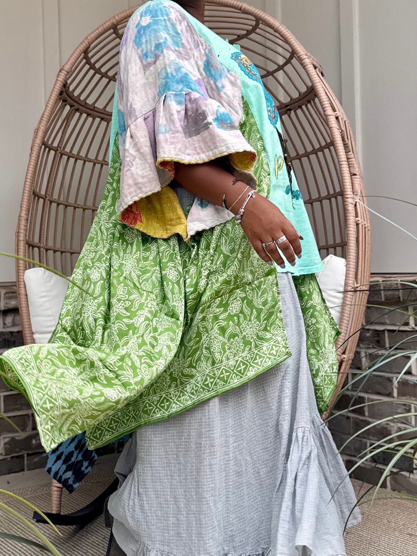 Small-3XL Butterfly Kaftan Poncho