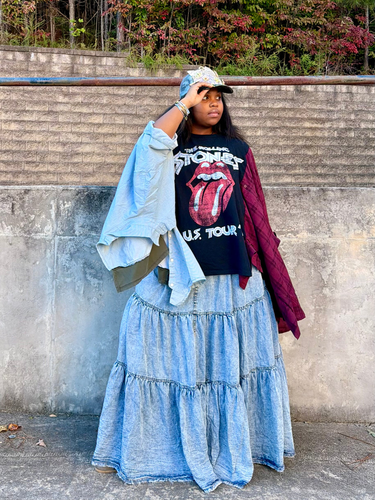 Large-4XL Rolling Stones Poncho Tee
