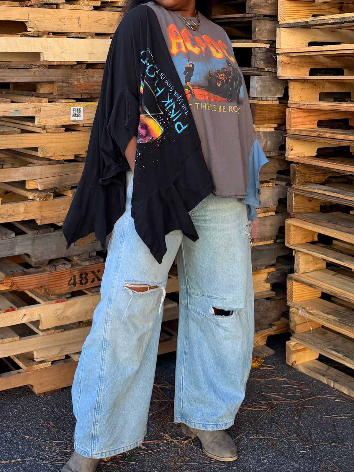 Extra Small-Extra Large ACDC/Styx/Pink Floyd Poncho Tee