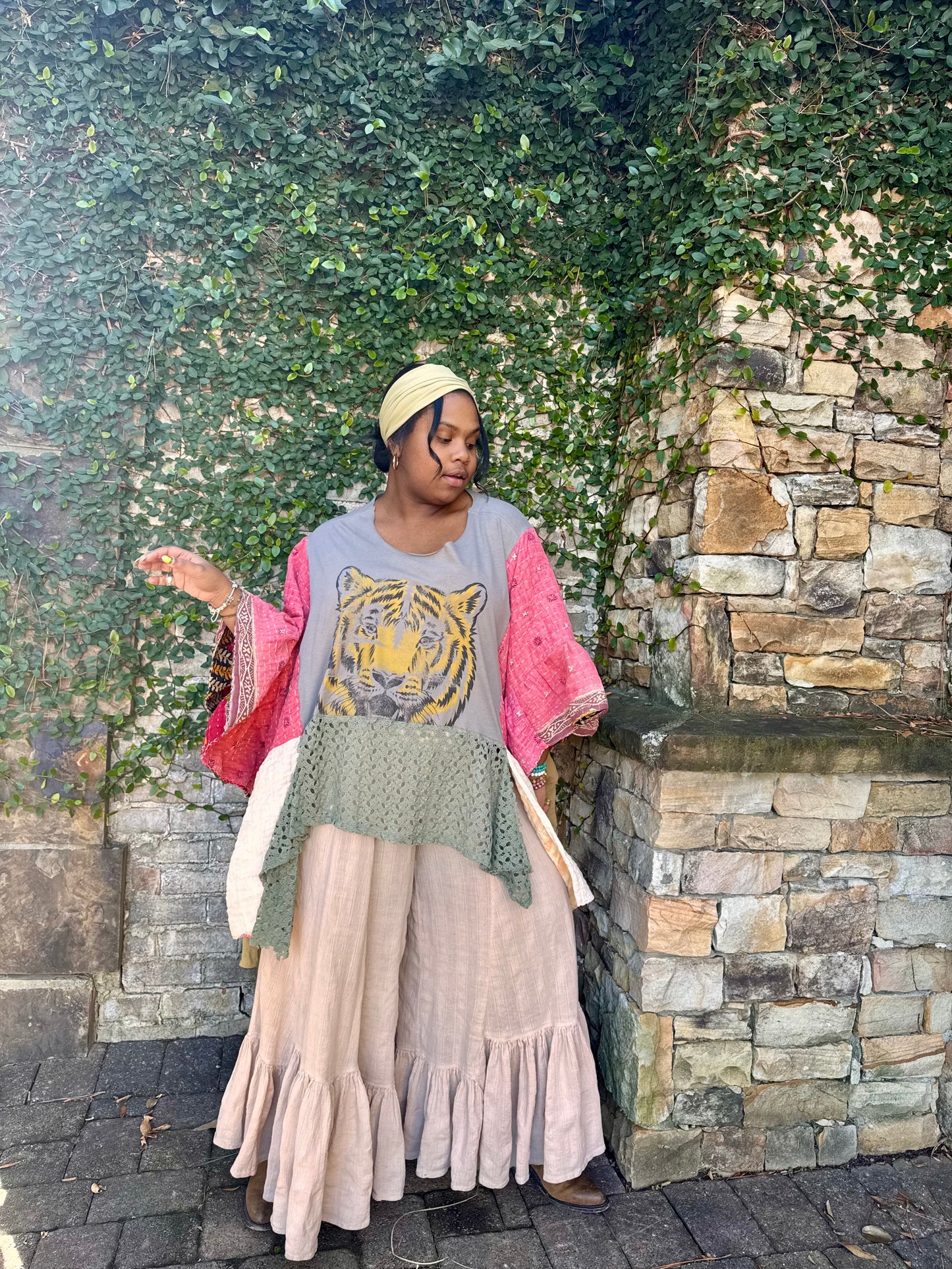 Large-4XL Tiger Kaftan Poncho