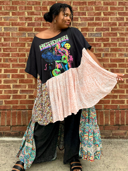 Large-3XL Jimi Hendrix High Low Swing Tee