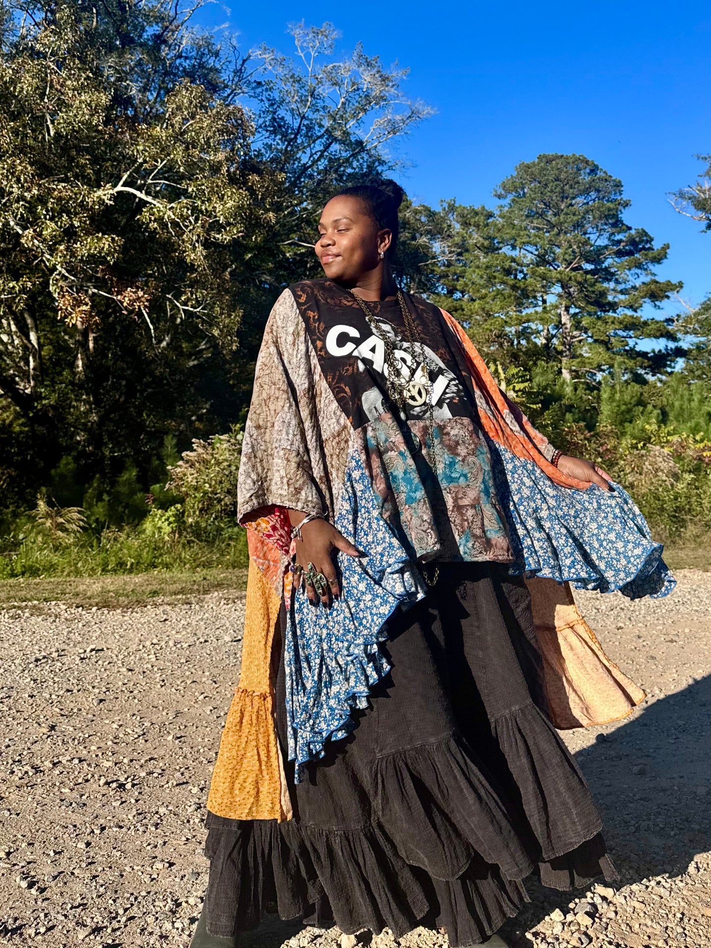 Small-3XL Jonny Cash Kaftan Poncho