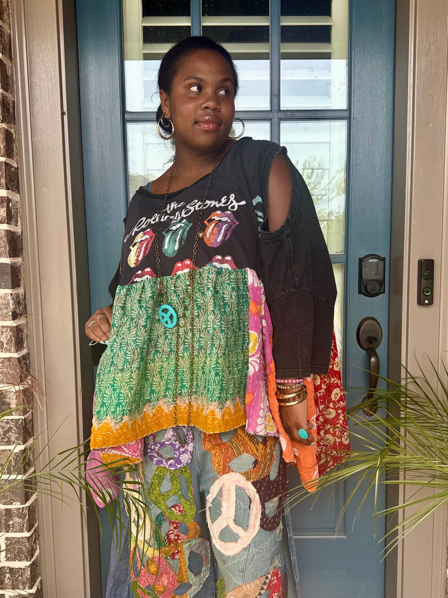 Small- 3XL Rolling Stones/Poison/ Freebird Trio Poncho