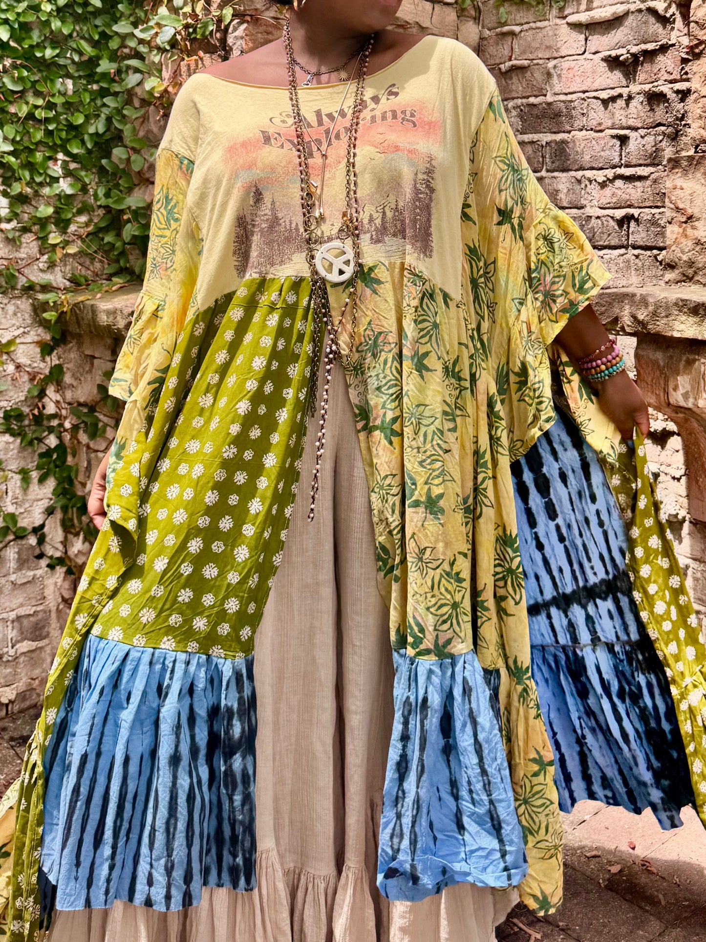 1XL-6XL Always Exploring Kaftan Maxi Tee
