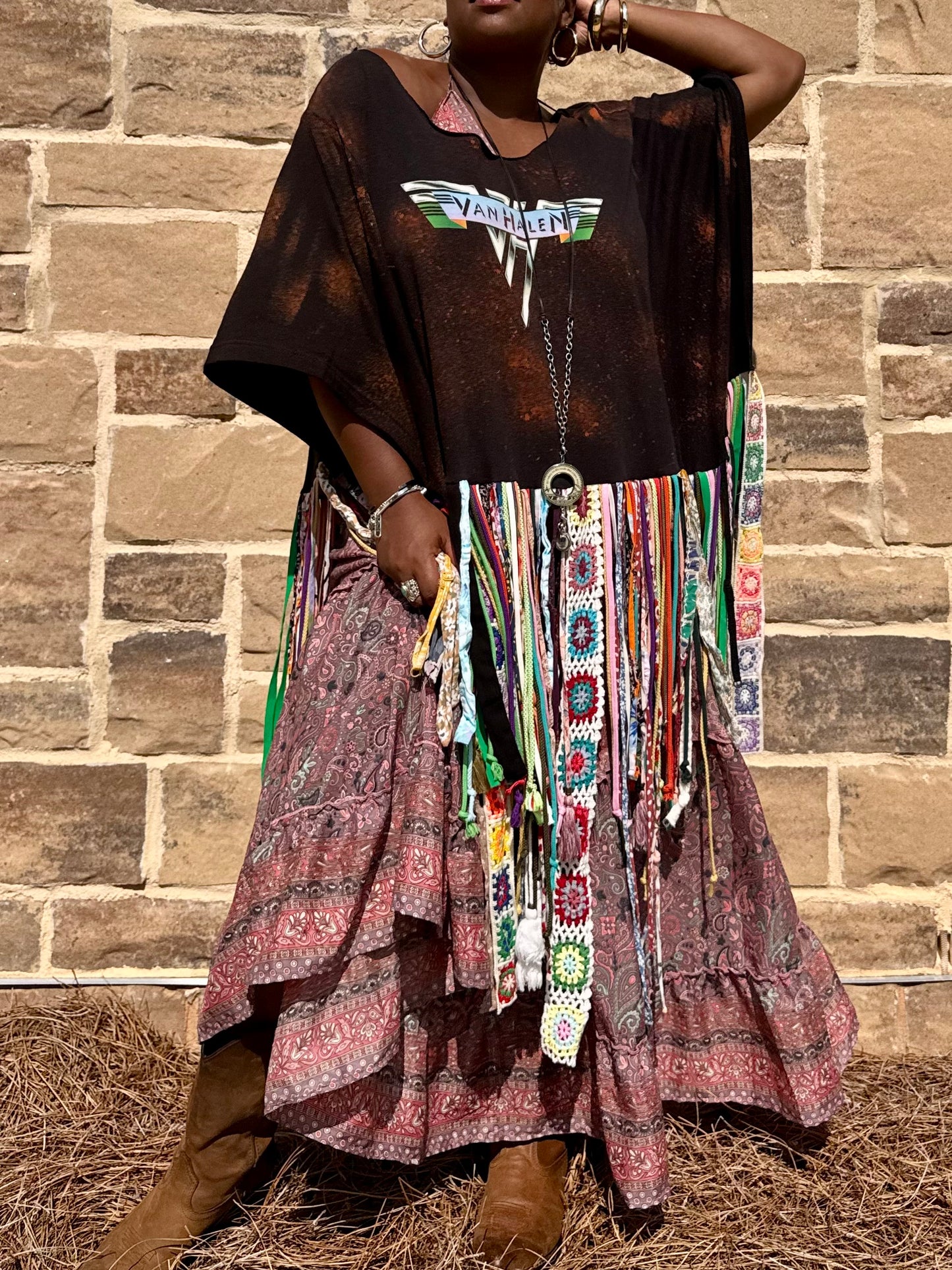 Medium-4XL Van Halen Fringe Poncho