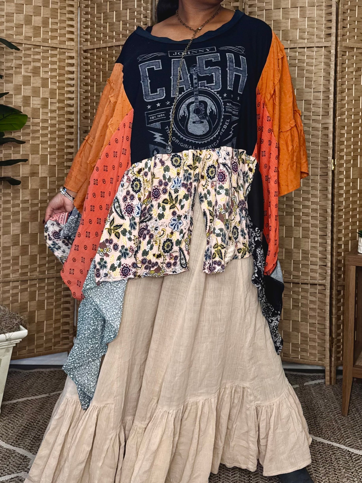 Small-4XL Johnny Cash Kaftan Poncho