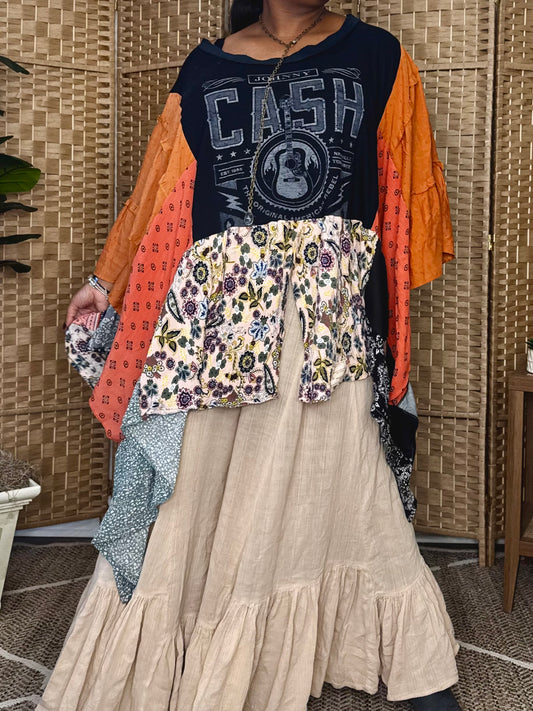 Small-4XL Johnny Cash Kaftan Poncho