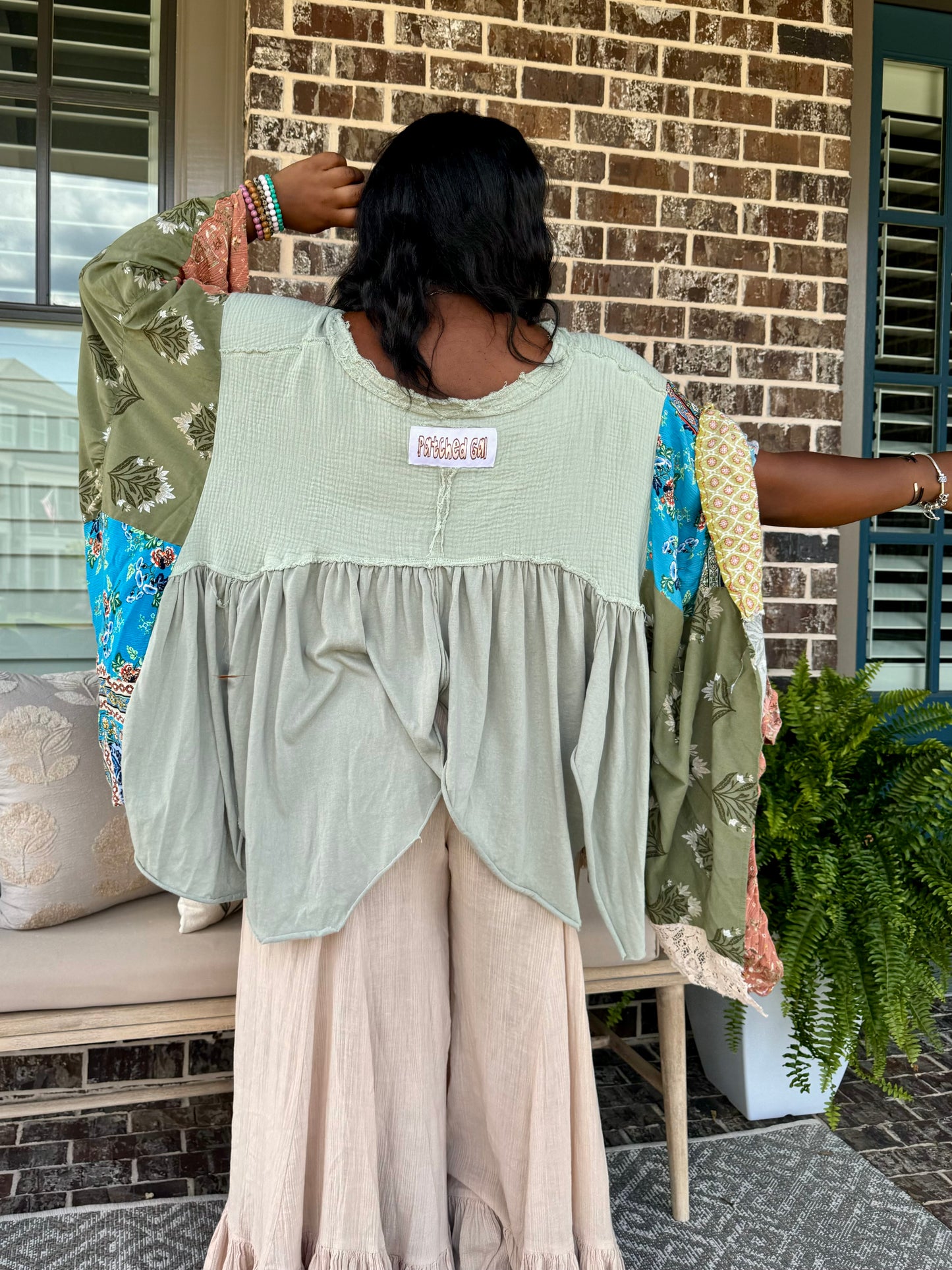 Large- 3XL Kaftan Poncho Tee